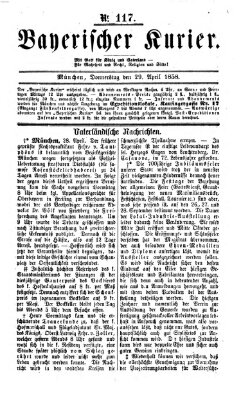Bayerischer Kurier Donnerstag 29. April 1858