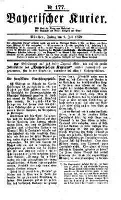 Bayerischer Kurier Freitag 2. Juli 1858