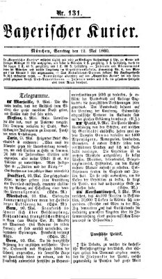 Bayerischer Kurier Samstag 12. Mai 1860