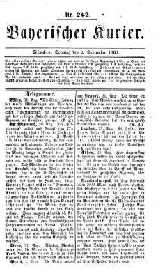 Bayerischer Kurier Sonntag 2. September 1860