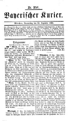 Bayerischer Kurier Donnerstag 20. Dezember 1860