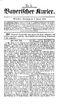 Bayerischer Kurier Donnerstag 1. Januar 1863