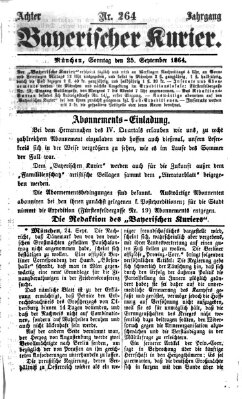 Bayerischer Kurier Sonntag 25. September 1864
