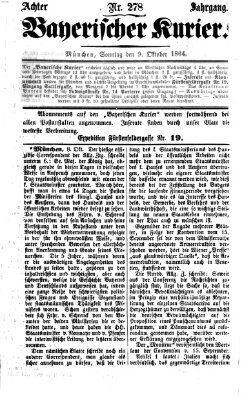 Bayerischer Kurier Sonntag 9. Oktober 1864