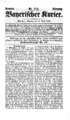 Bayerischer Kurier Sonntag 30. April 1865