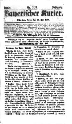 Bayerischer Kurier Freitag 27. Juli 1866