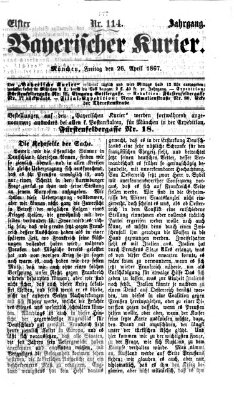 Bayerischer Kurier Freitag 26. April 1867