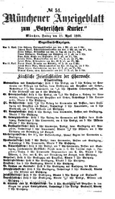 Bayerischer Kurier Freitag 10. April 1868