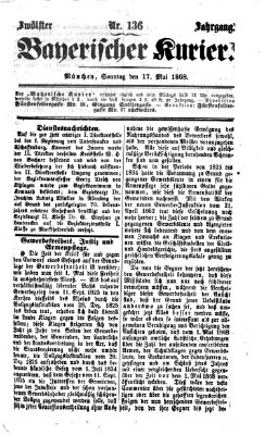 Bayerischer Kurier Sonntag 17. Mai 1868