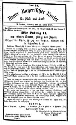 Neuer bayerischer Kurier für Stadt und Land Sonntag 13. März 1864