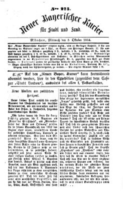 Neuer bayerischer Kurier für Stadt und Land Mittwoch 5. Oktober 1864