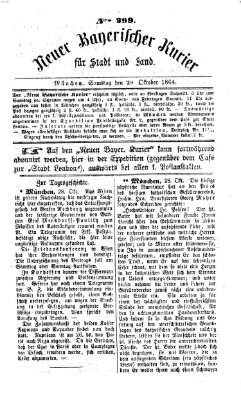 Neuer bayerischer Kurier für Stadt und Land Samstag 29. Oktober 1864