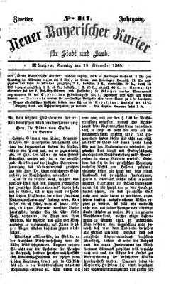 Neuer bayerischer Kurier für Stadt und Land Sonntag 19. November 1865