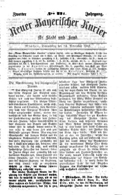 Neuer bayerischer Kurier für Stadt und Land Donnerstag 23. November 1865
