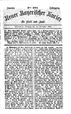 Neuer bayerischer Kurier für Stadt und Land Sonntag 26. November 1865