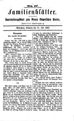 Neuer bayerischer Kurier für Stadt und Land Sonntag 16. Juli 1865