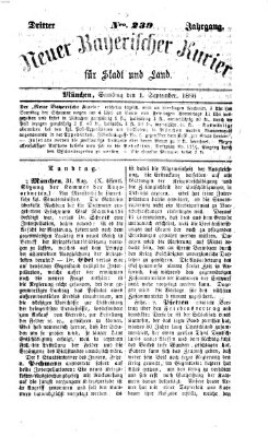 Neuer bayerischer Kurier für Stadt und Land Samstag 1. September 1866