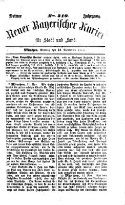Neuer bayerischer Kurier für Stadt und Land Montag 12. November 1866