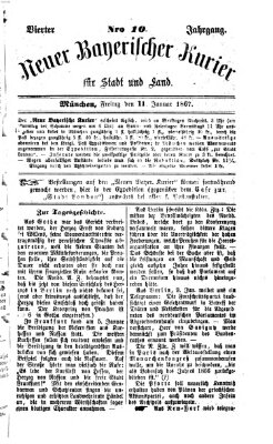 Neuer bayerischer Kurier für Stadt und Land Freitag 11. Januar 1867