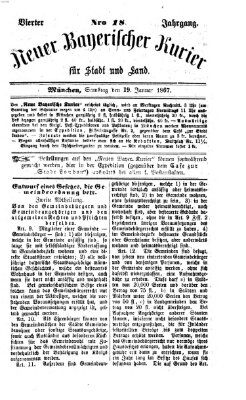 Neuer bayerischer Kurier für Stadt und Land Samstag 19. Januar 1867