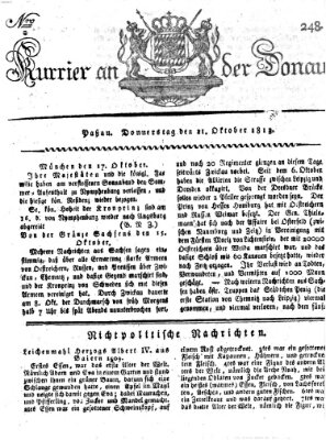 Kourier an der Donau (Donau-Zeitung) Donnerstag 21. Oktober 1813
