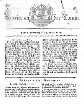 Kourier an der Donau (Donau-Zeitung) Mittwoch 9. März 1814