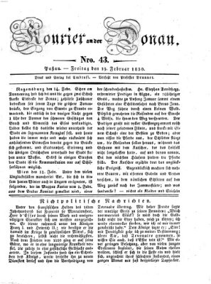 Kourier an der Donau (Donau-Zeitung) Freitag 19. Februar 1830