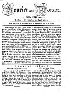 Kourier an der Donau (Donau-Zeitung) Freitag 30. April 1830