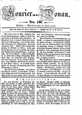 Kourier an der Donau (Donau-Zeitung) Montag 14. Juni 1830