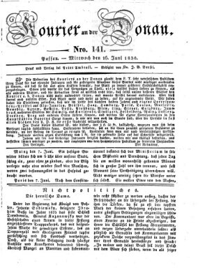 Kourier an der Donau (Donau-Zeitung) Mittwoch 16. Juni 1830