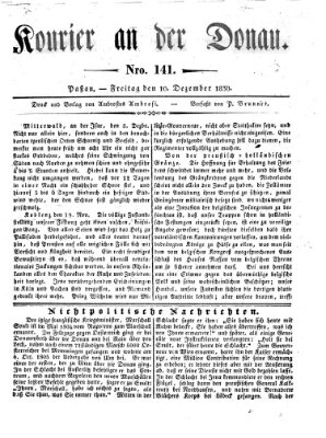 Kourier an der Donau (Donau-Zeitung) Freitag 10. Dezember 1830
