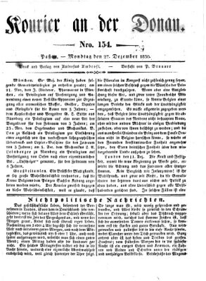 Kourier an der Donau (Donau-Zeitung) Montag 27. Dezember 1830