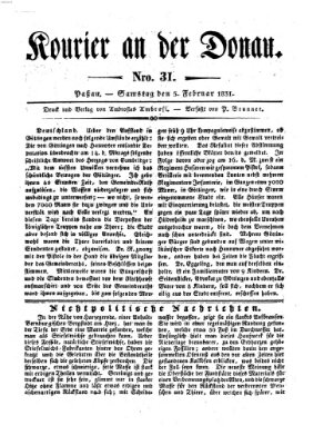 Kourier an der Donau (Donau-Zeitung) Samstag 5. Februar 1831