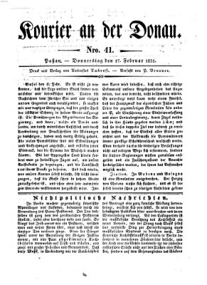 Kourier an der Donau (Donau-Zeitung) Donnerstag 17. Februar 1831