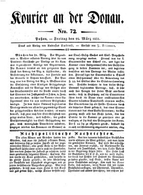 Kourier an der Donau (Donau-Zeitung) Freitag 25. März 1831