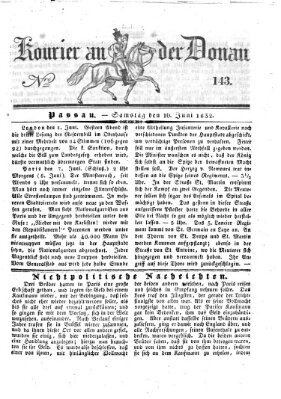 Kourier an der Donau (Donau-Zeitung) Samstag 16. Juni 1832