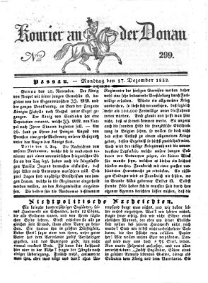 Kourier an der Donau (Donau-Zeitung) Montag 17. Dezember 1832