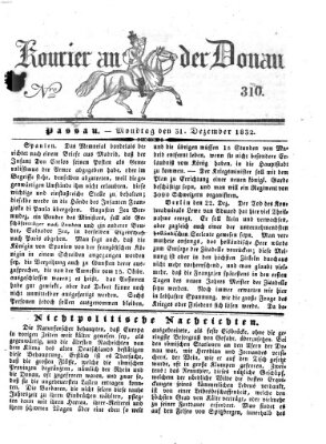 Kourier an der Donau (Donau-Zeitung) Montag 31. Dezember 1832