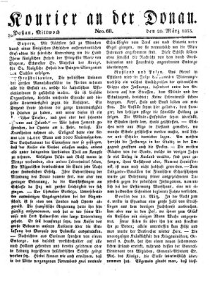 Kourier an der Donau (Donau-Zeitung) Mittwoch 20. März 1833
