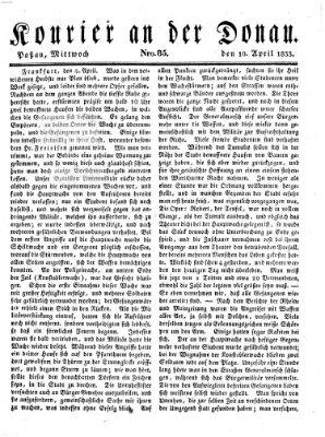 Kourier an der Donau (Donau-Zeitung) Mittwoch 10. April 1833