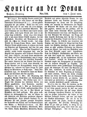 Kourier an der Donau (Donau-Zeitung) Freitag 7. Juni 1833