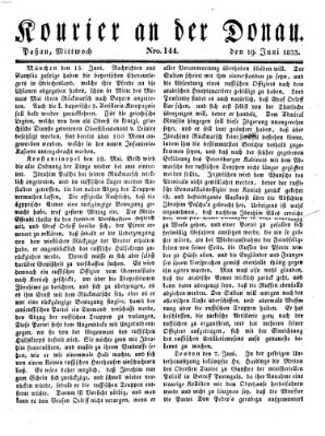 Kourier an der Donau (Donau-Zeitung) Mittwoch 19. Juni 1833