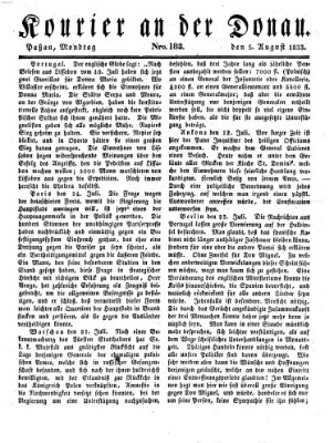 Kourier an der Donau (Donau-Zeitung) Montag 5. August 1833