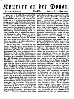 Kourier an der Donau (Donau-Zeitung) Mittwoch 13. November 1833
