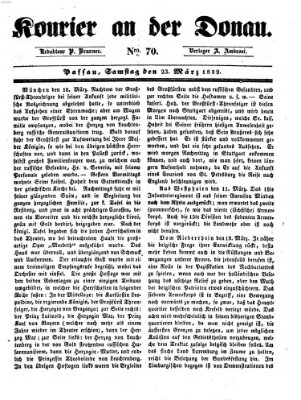 Kourier an der Donau (Donau-Zeitung) Samstag 23. März 1839