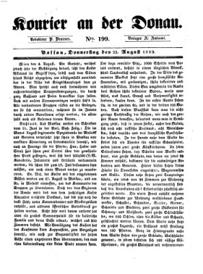 Kourier an der Donau (Donau-Zeitung) Donnerstag 22. August 1839