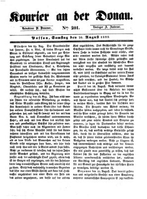 Kourier an der Donau (Donau-Zeitung) Samstag 24. August 1839