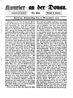 Kourier an der Donau (Donau-Zeitung) Donnerstag 28. November 1839