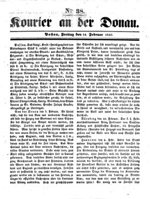 Kourier an der Donau (Donau-Zeitung) Freitag 14. Februar 1840
