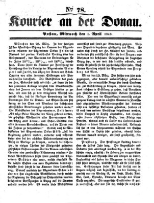 Kourier an der Donau (Donau-Zeitung) Mittwoch 1. April 1840